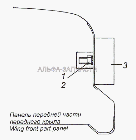 54115-3731001 Установка боковых габаритных фонарей на переднем крыле  